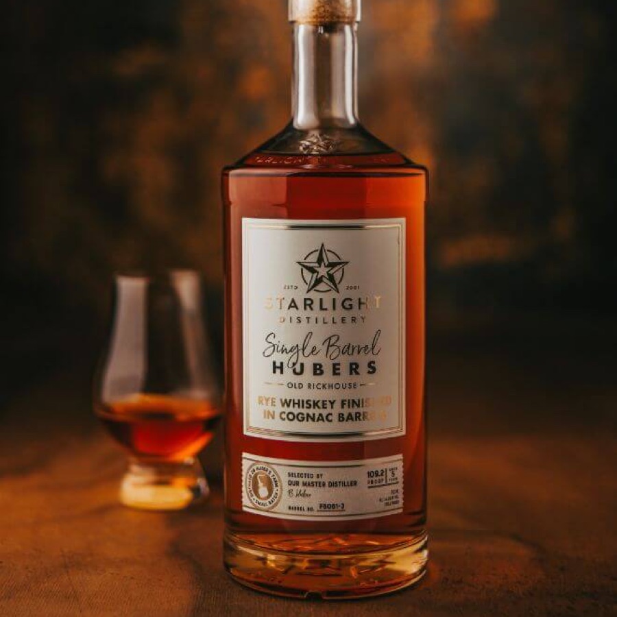 Starlight Distillery Carl T. Huber's Single Barrel Rye Whiskey Finished in Cognac Barrels