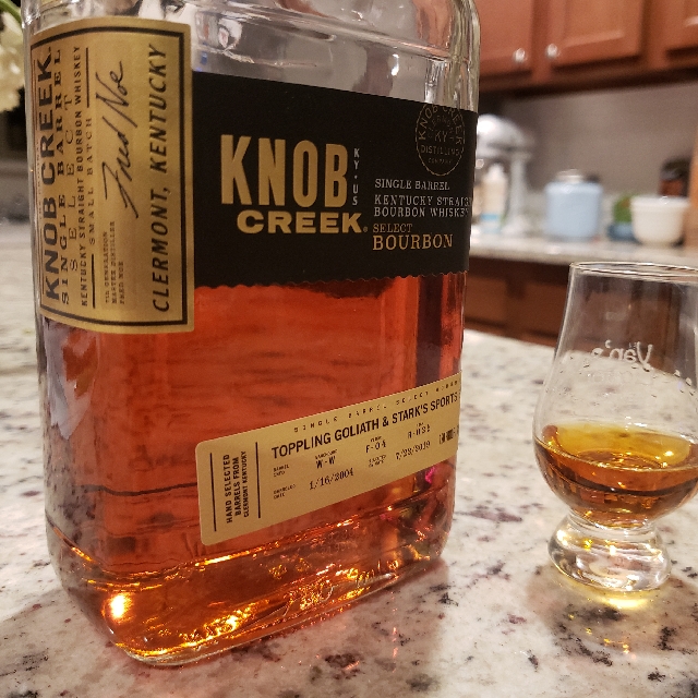 KNOB CREEK SINGLE BARREL SELECT W-W F-04 R-025 TOPPLING GOLIATH & STARK'S SPORTS SHOP