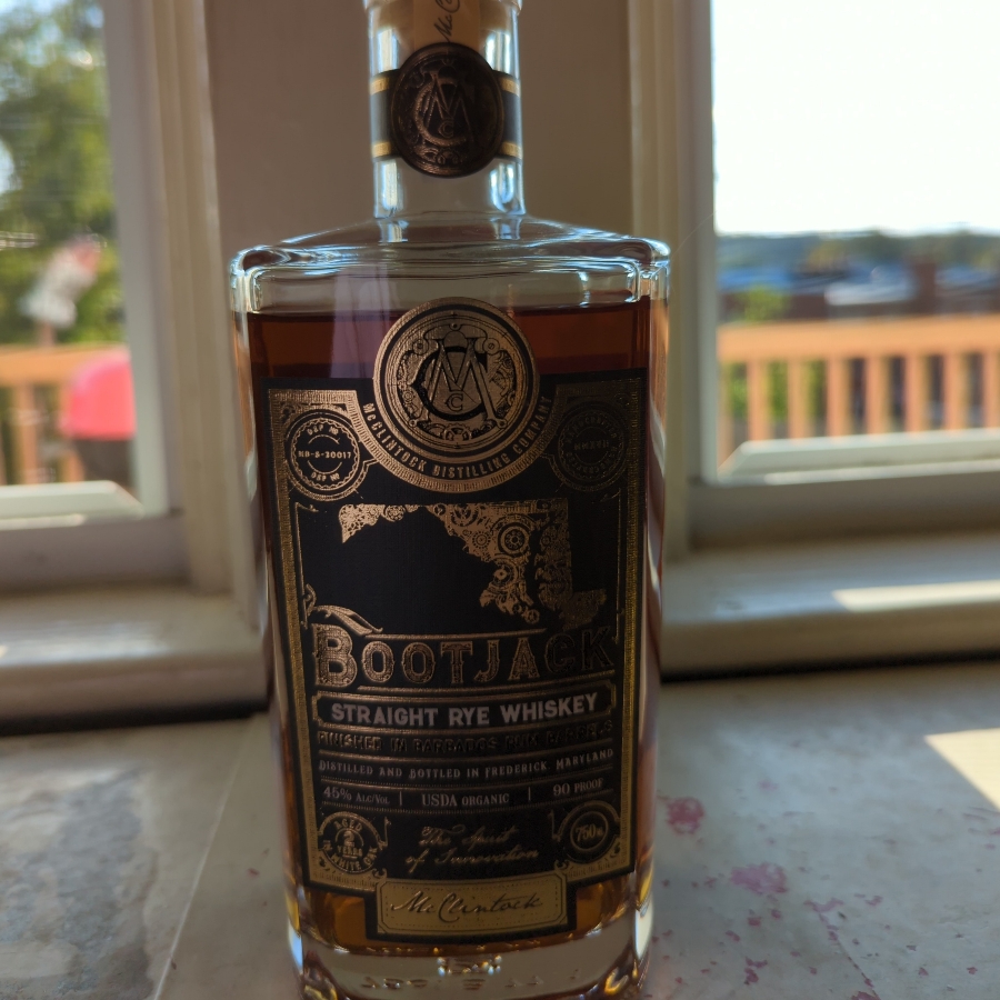 Bootjack Straight Rye Whiskey Finished in Barbados Rum Barrels