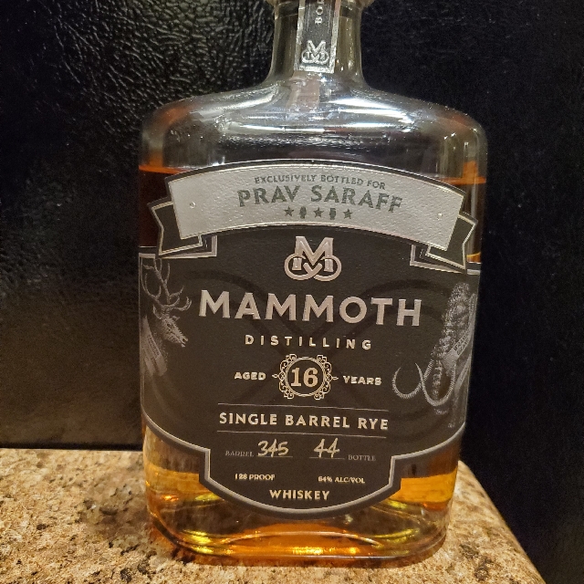 Mammoth 16 year rye Prav Saraff pick