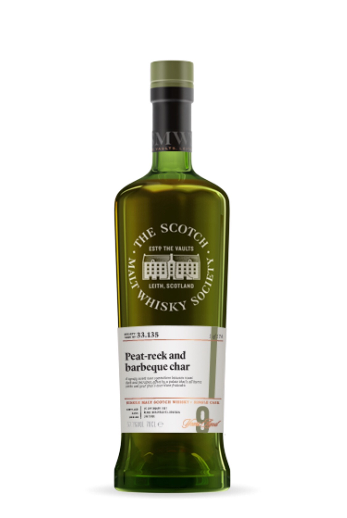 Peat-reek and barbeque char 33.135 (SMWS)