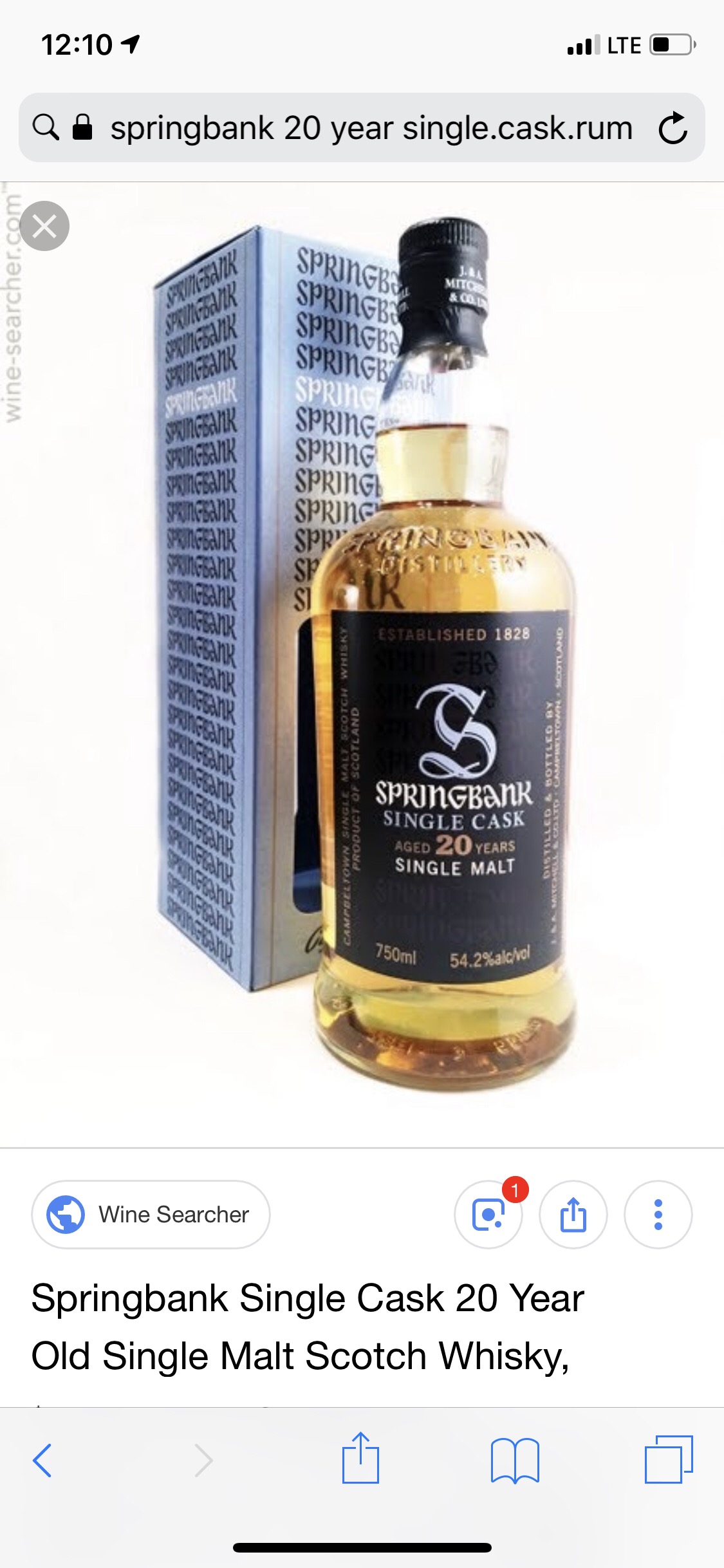 Springbank 20 Year Single Rum Cask