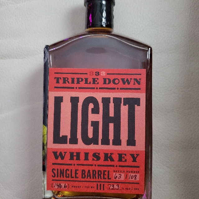 333 Triple Down Light Whiskey single barrel selected by Liquor Express