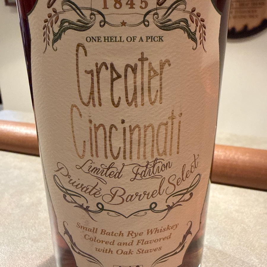 J. Mattingly Greater Cincinnati Limited Edition Private Barrel Select Small Batch Rye Whiskey flavored with Oak Staves