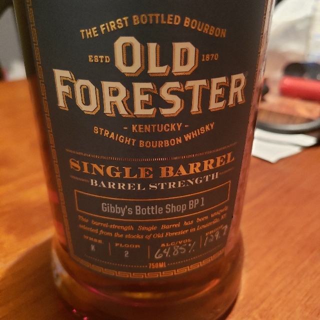 Old Forester Barrel Strength (Gibby's Bottle Shop BP)