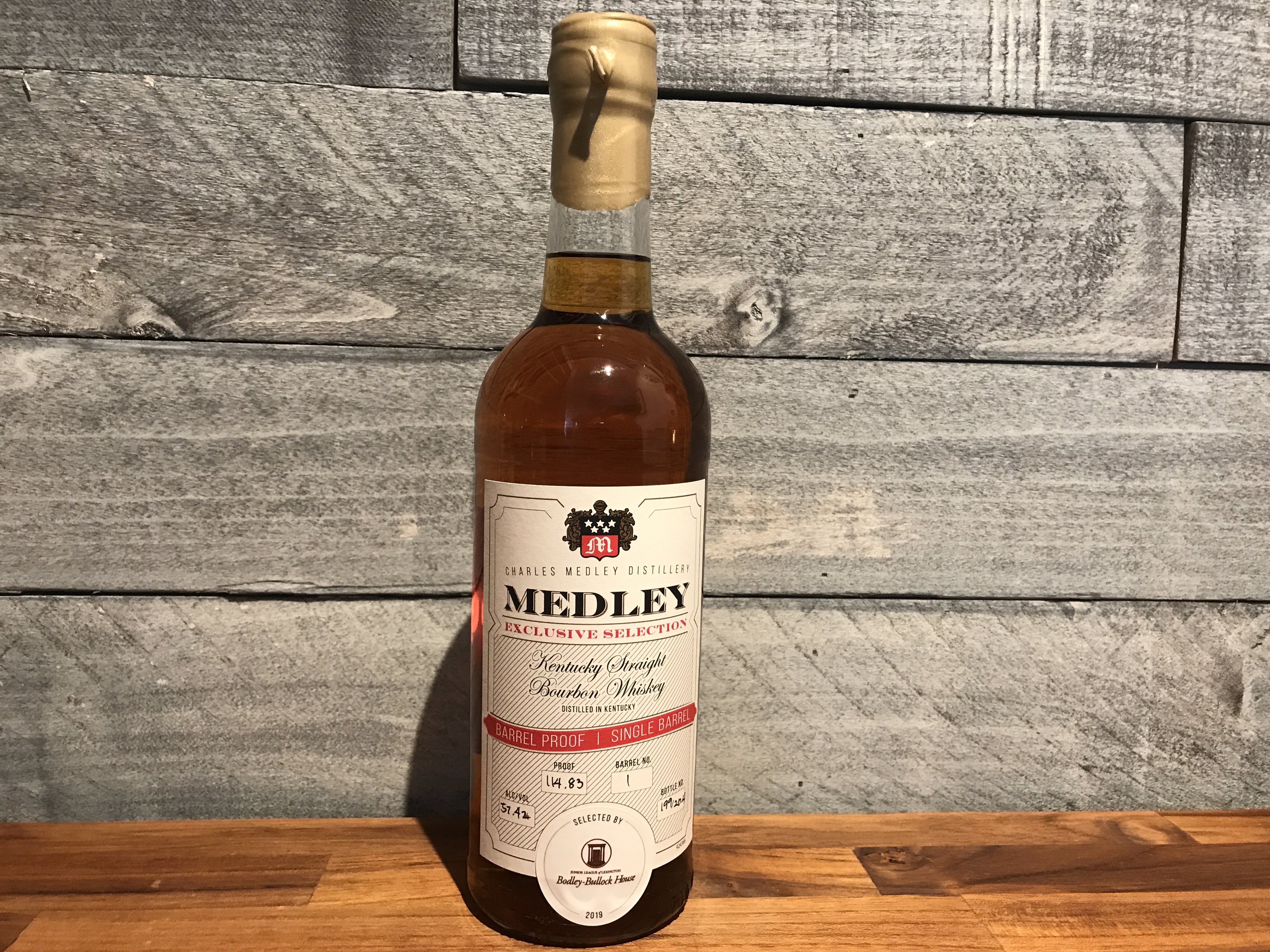 Medley Exclusive Selection Barrel Proof KY Bourbon 2019