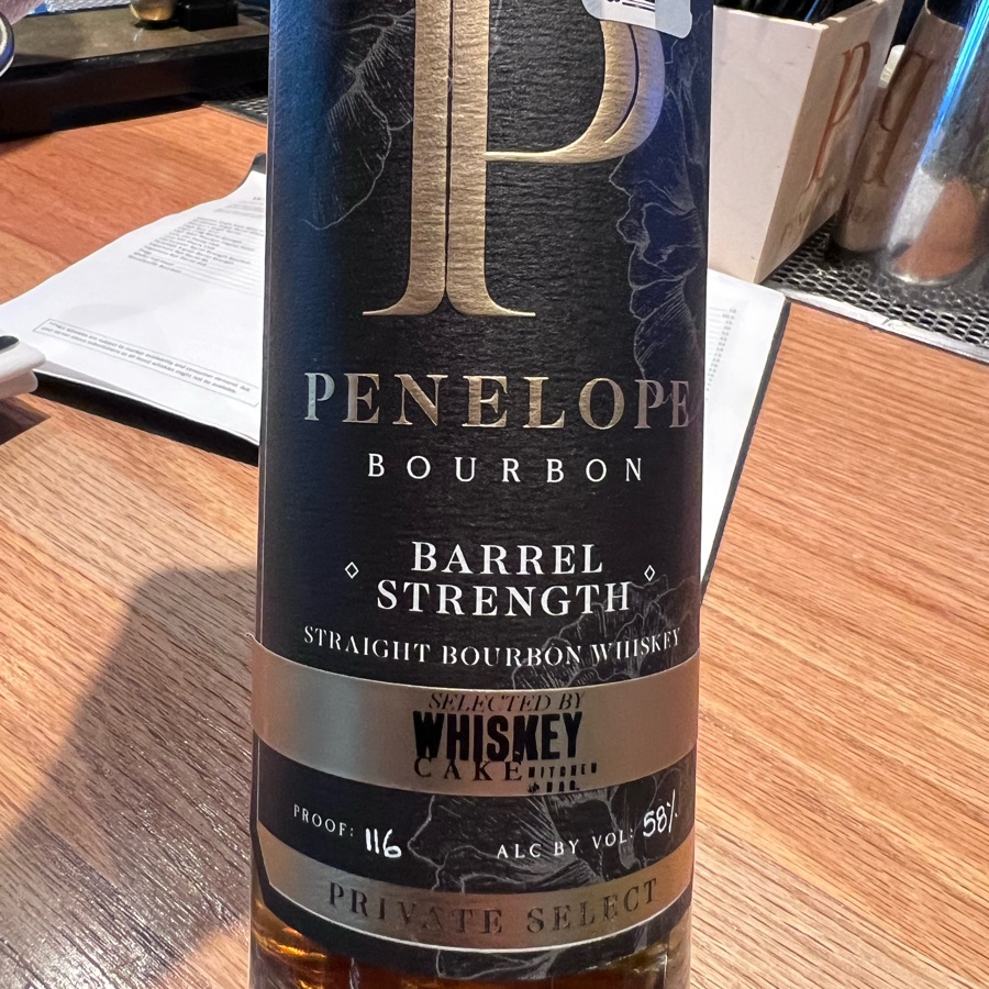 Penelope Bourbon Barrel Strength Straight Bourbon Whiskey Private Select Batch # 38 Non Chill-Filtered (Whiskey Cake)