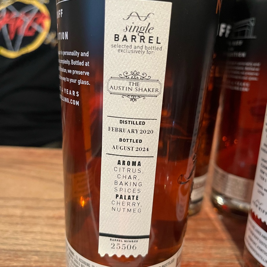 New Riff Single Barrel Bourbon #20-25506 (The Austin Shaker)