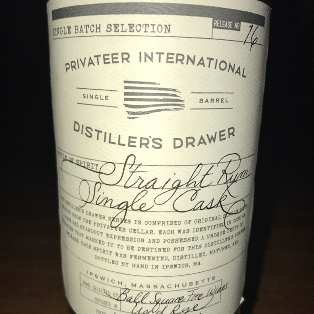 Privateer Distiller's Drawer Straight Rum Single Cask