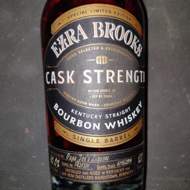 Ezra Brooks Cask Strength Single Barrel Papa Joe's Barrel # 7424391