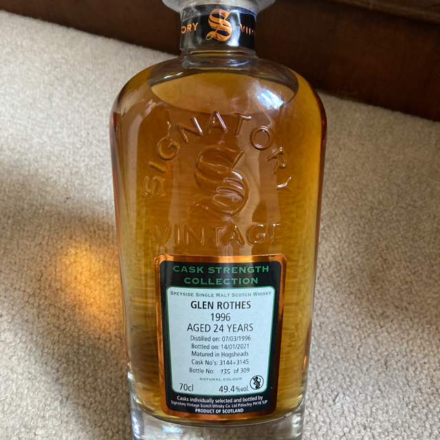 Glenrothes 24 Year Old 1996 (cask 3144 & 3145) - Cask Strength Collection (Signatory)