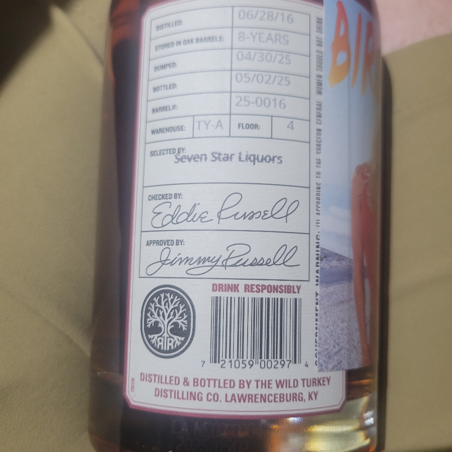 Russell's Reserve Private Barrel Selection  (Birdwatch- Seven Star 25-0016 Tyrone A Floor 4)