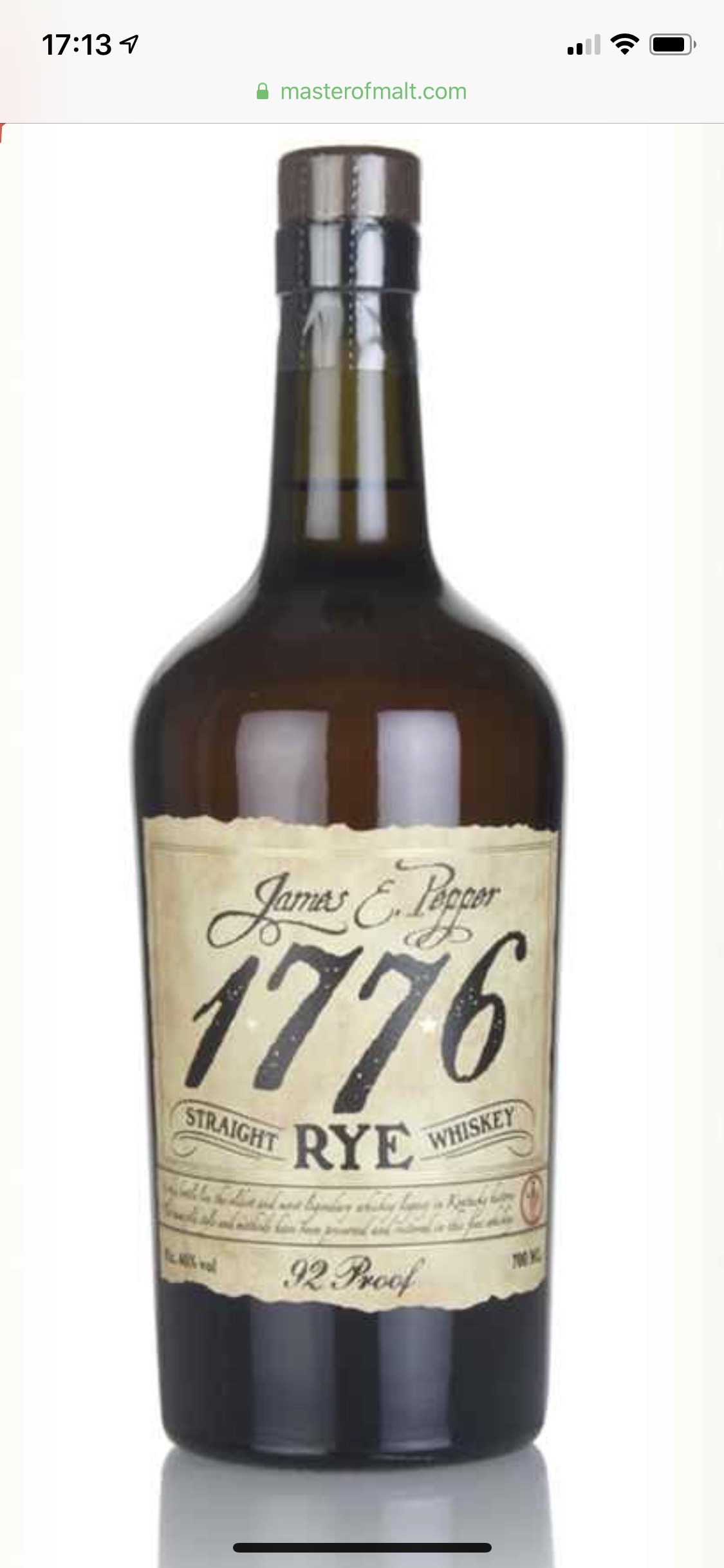James E. Pepper 1776 Straight Rye Whiskey (92 Proof)