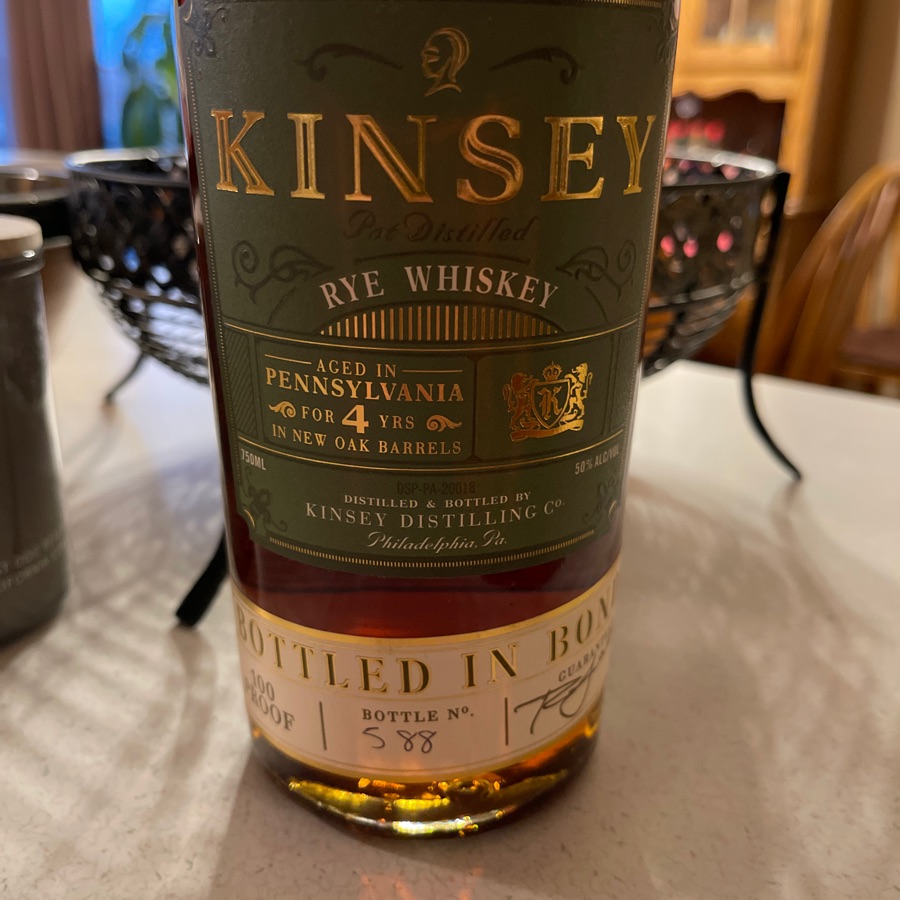 Kinsey Rye Whiskey, Bonded