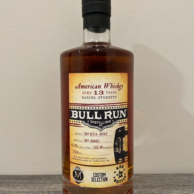 Bull Run American Whiskey Aged 13 Years Barrel Strength - Custom Selection (Mash and Journey Whiskey Club)