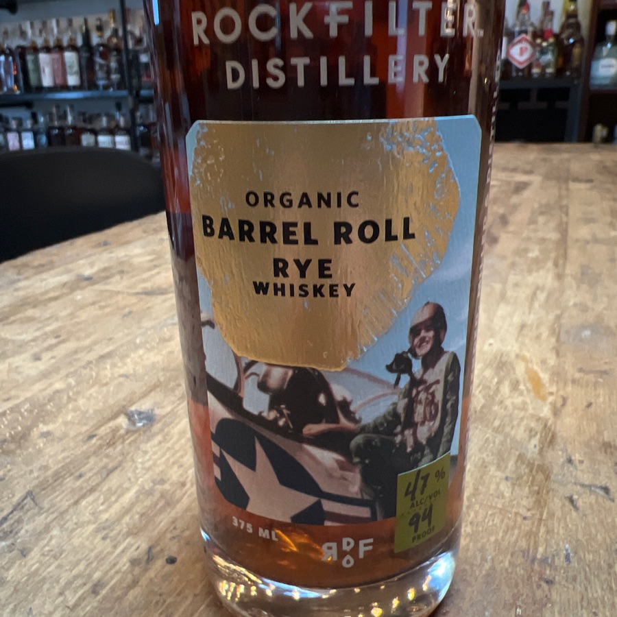 Rockfilter Distillery organic Barrel Roll Rye Whiskey