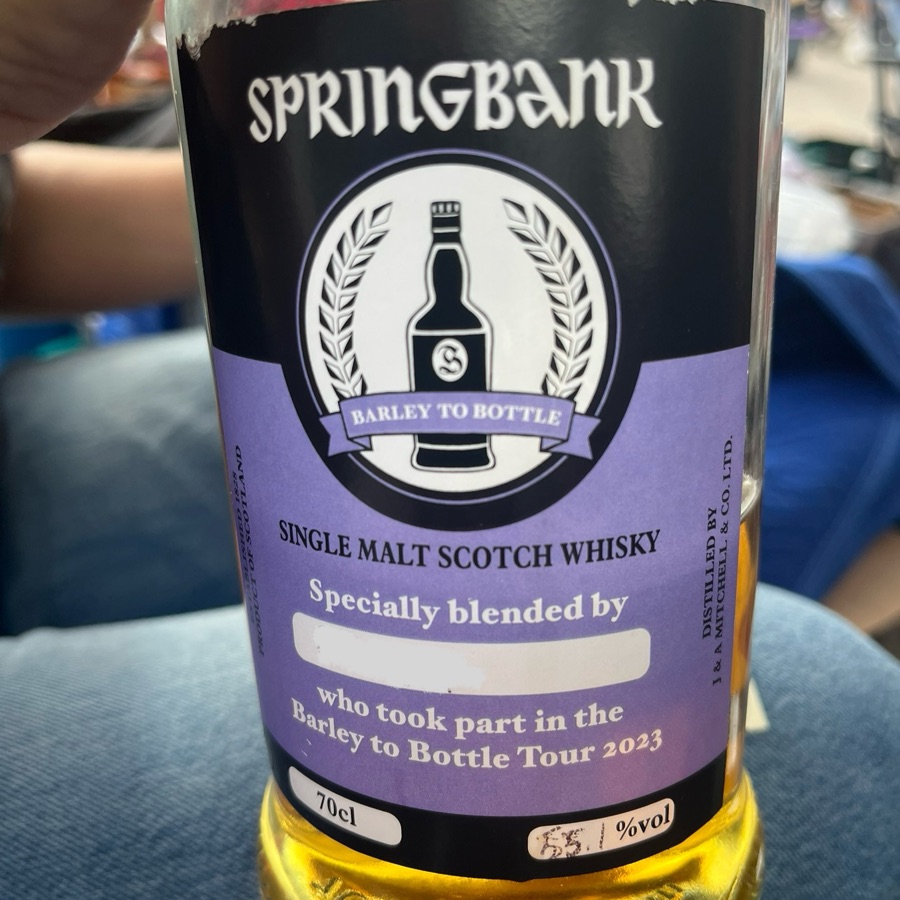 Springbank Barley to Bottle Tour hand blend