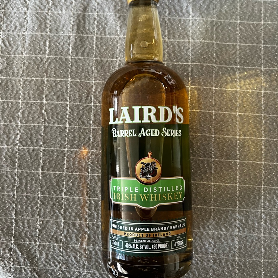 Laird's Barrel Aged Series Triple Distilled Irish Whiskey Finished In Apple Brandy Barrels