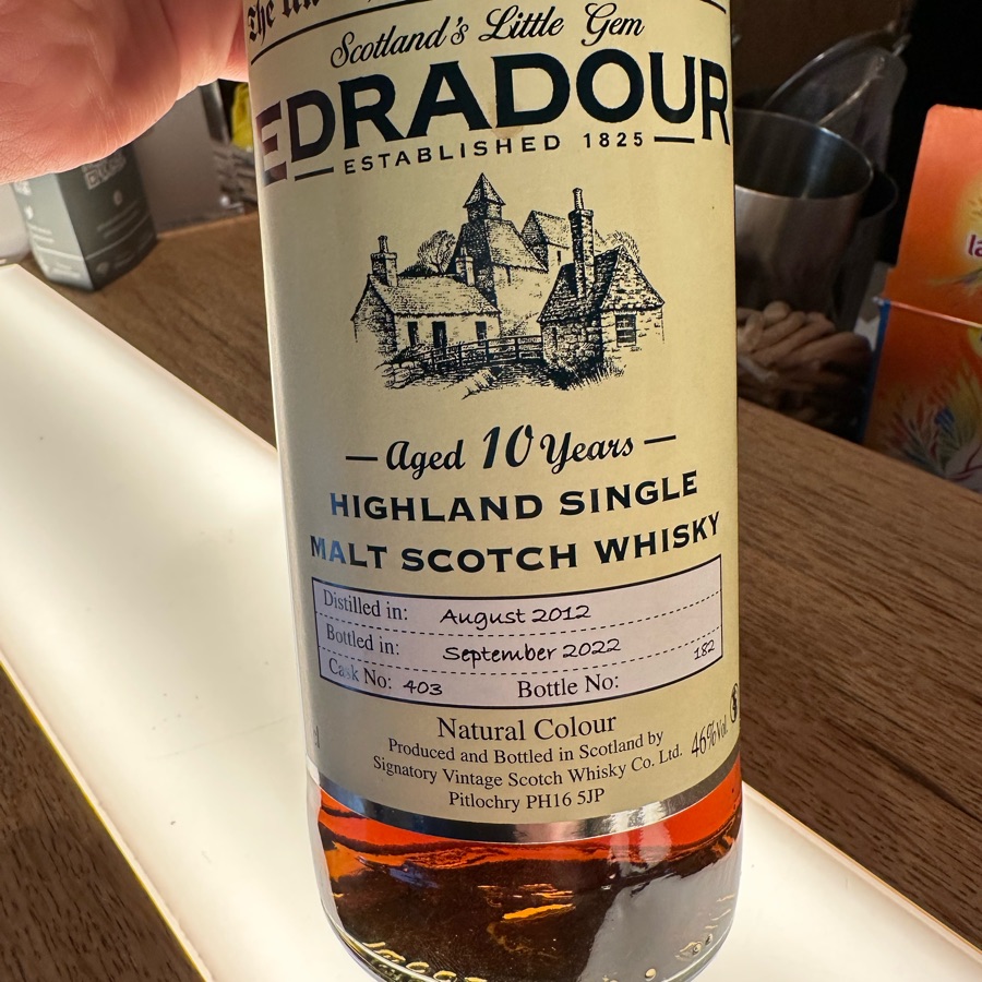 Edradour 10 Years, 2012, Cask 403. Unchillfiltered Collection