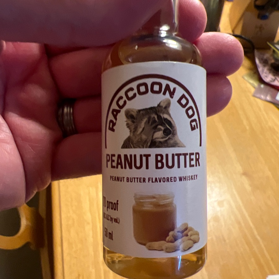 Raccoon Dog Peanut Butter Flavored Whiskey