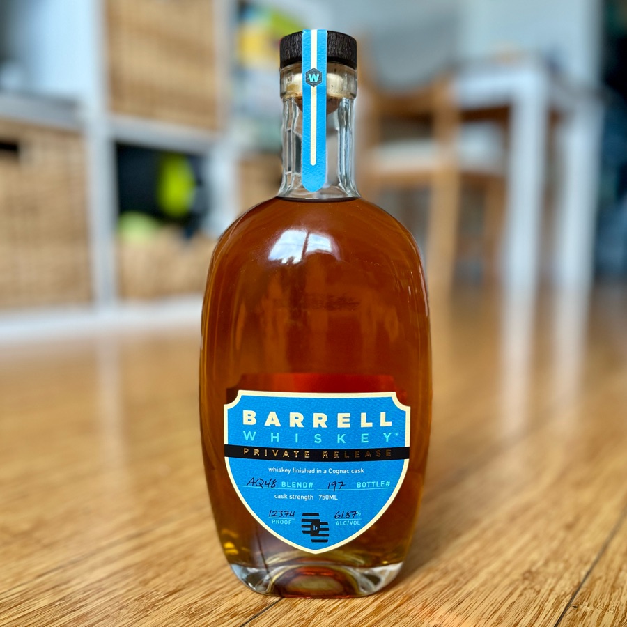 Barrell Private Release whiskey finished in a cognac cask AQ48