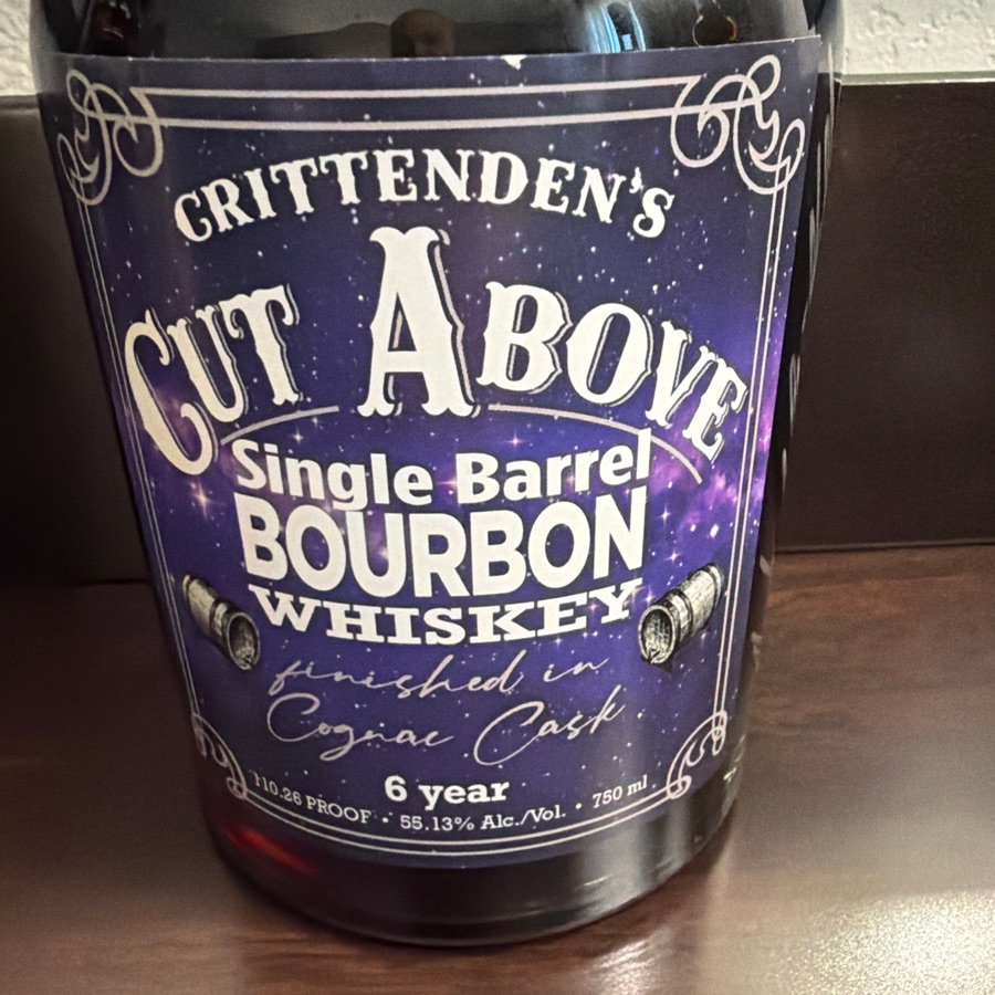 Cut Above Crittenden's Single Barrel Bourbon (finished in Cognac Cask)