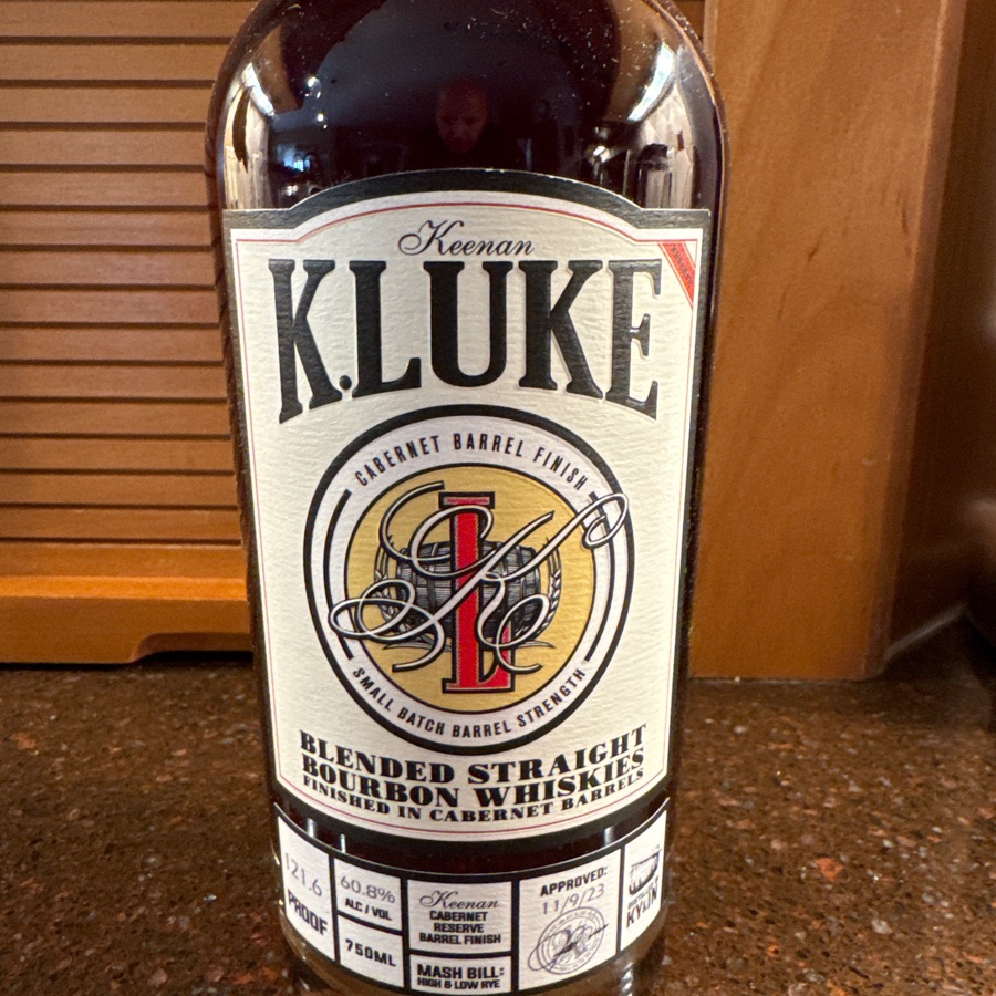 K.Luke Keenan Reserve Blended Straight Bourbon Whiakwy Finished In Cabernet Barrels