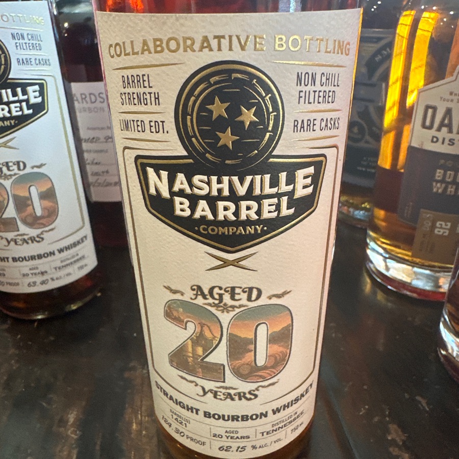 Nashville Barrel Company Collaborative Bottling Straight Bourbon Whiskey Aged 20 Years (Barrel 1421)