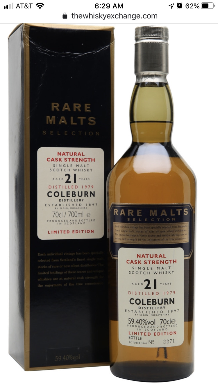 Coleburn 1979 21 Year Cask Strength (Rare Malts)