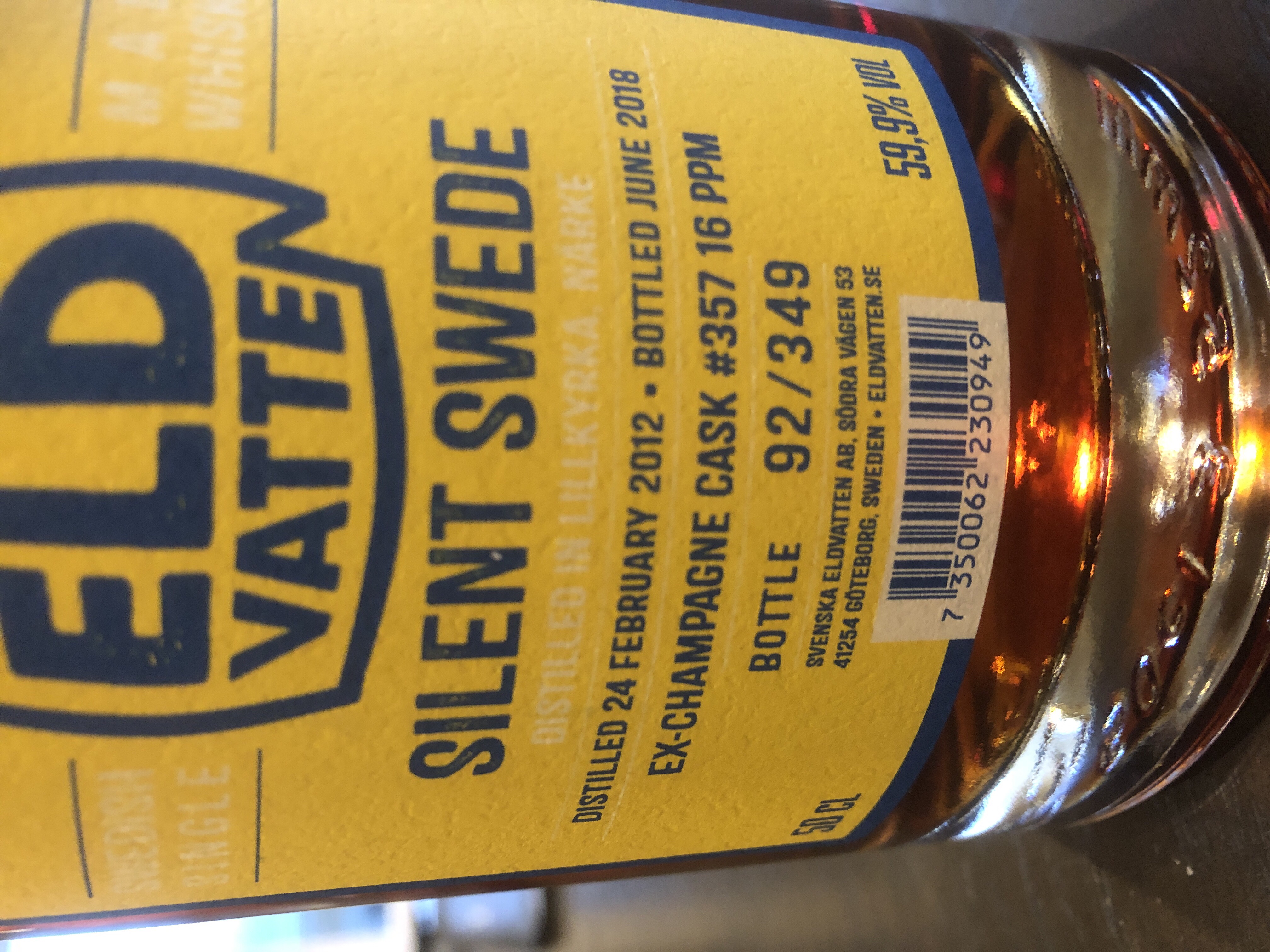 Eld Vatten Svenska champagne cask
