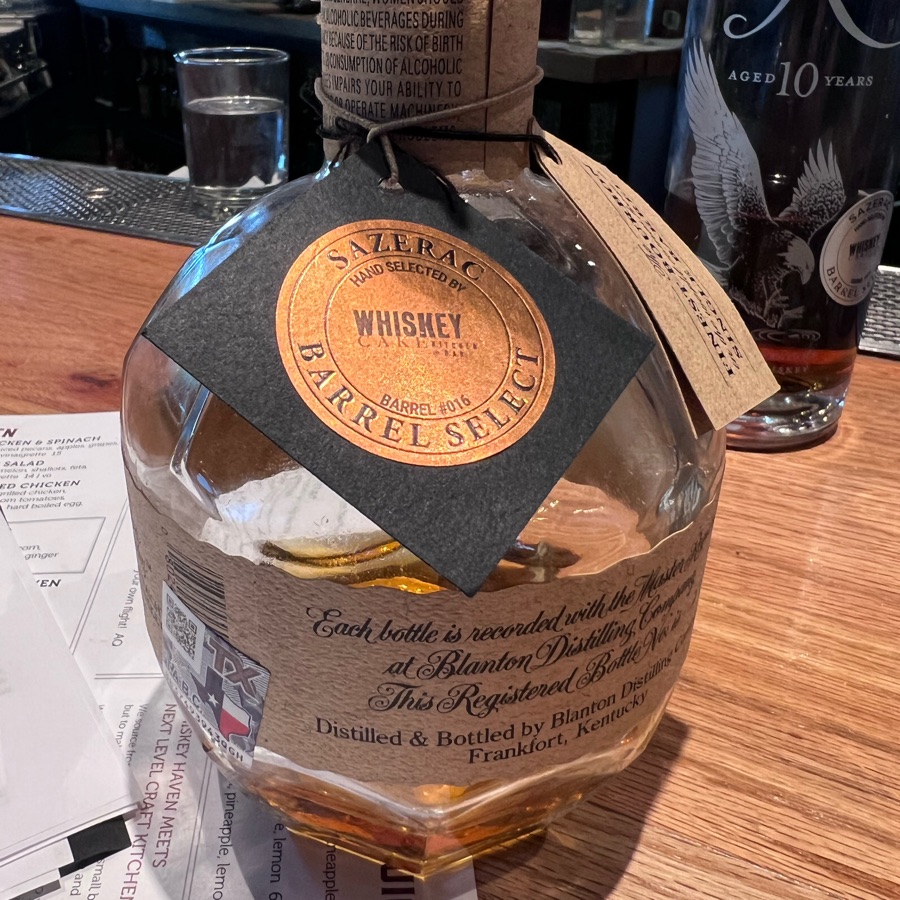 Blanton's Original Single Barrel Bourbon Whiskey Dump Date 12-12-23 Whse H Rick No. 2 (Whiskey Cake Sazerac Bareel Select)