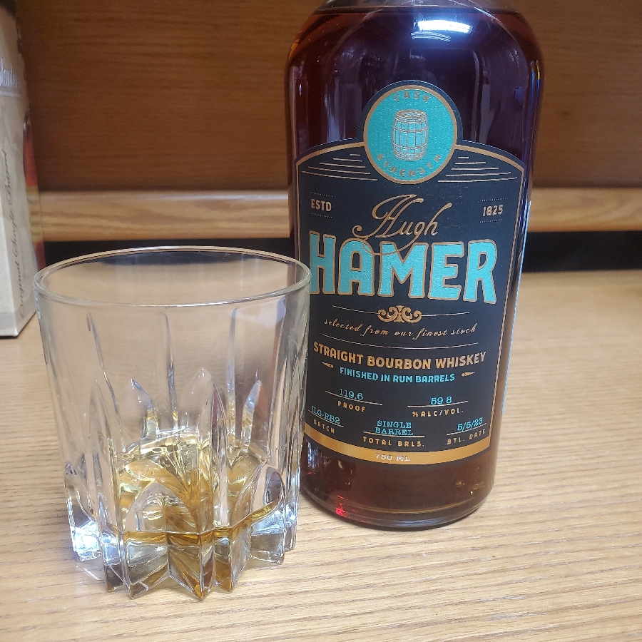 Hugh Hamer str bourbon Whiskey finished in rum barrels