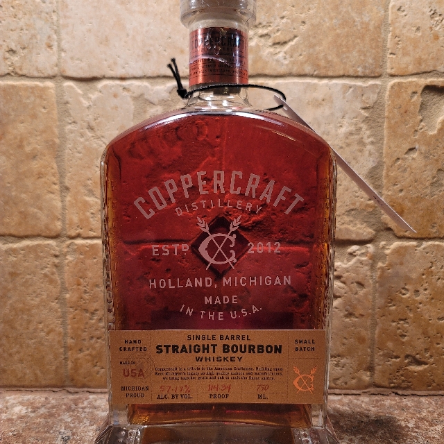 Coppercraft Distillery Single Barrel Straight Bourbon Whiskey, Party World/GRBC Barrel Pick, December 2022, Barrel# 6116