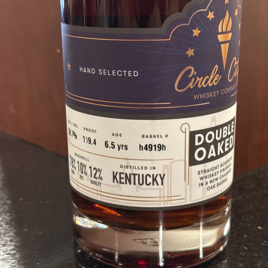 Circle City Double Oaked Single Barrel h4919h