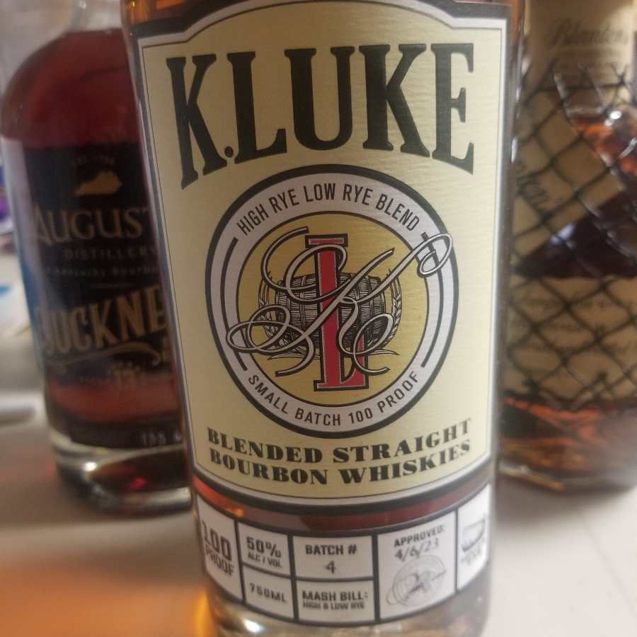 K. Luke  blended straight bourbon whiskey