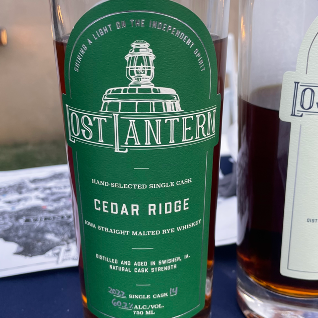 Cedar Ridge Iowa Straight Malted Rye Whiskey 2022 Single Cask 14 (Lost Lantern)