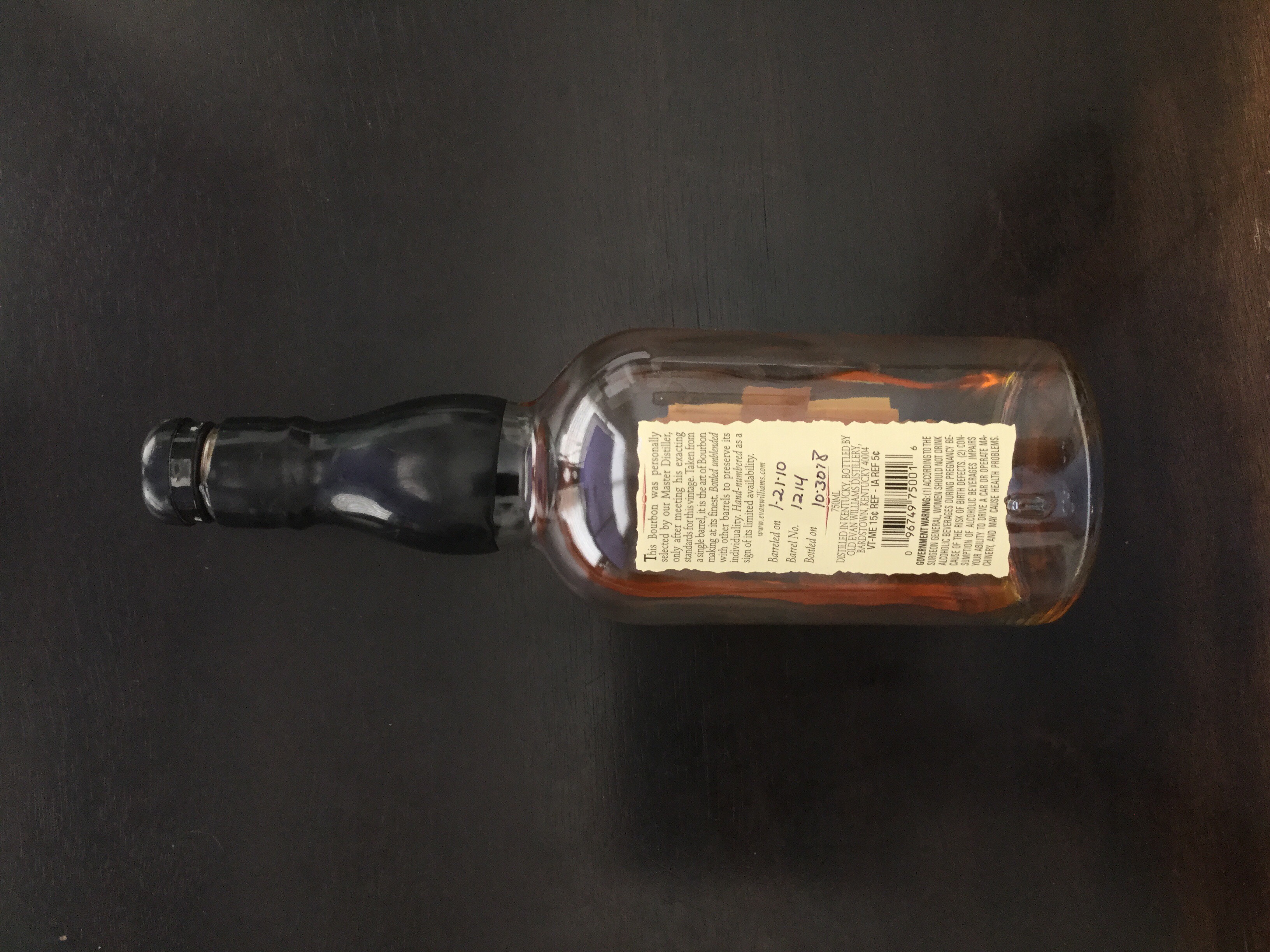 Evan Williams Single Barrel Vintage 2010 Barrel #1214