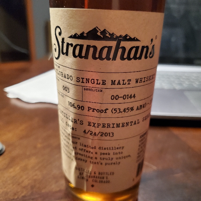 Stranhan's Experimental Series 003 Single Malt Whiskey