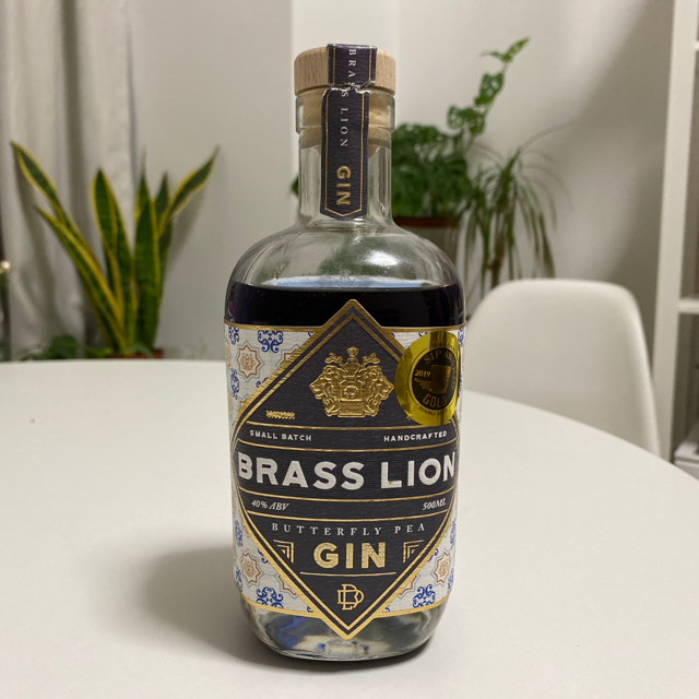 Brass Lion Butterfly Pea Gin