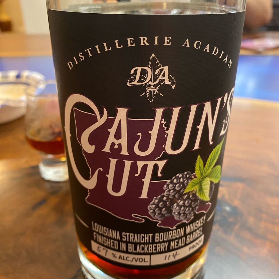 Cajun's Cut Louisiana straight bourbon whiskey finished in blackberry mead barrel