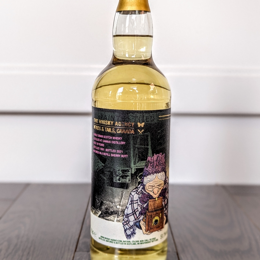 The Whisky Agency Cambus 1991 29 Year Single Grain Scotch Whisky (Heads & Tails Canada)