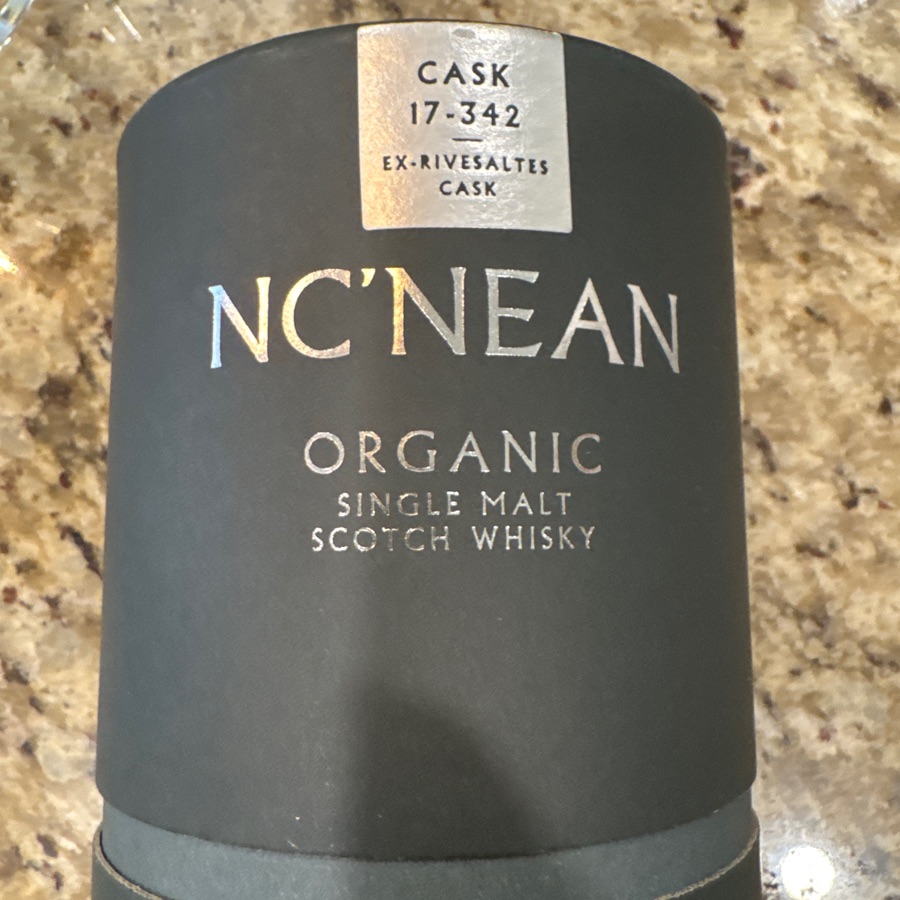 Nc'Nean organic single malt scotch whisky - Cask AON 17-342 - ex-Rivesaltes cask