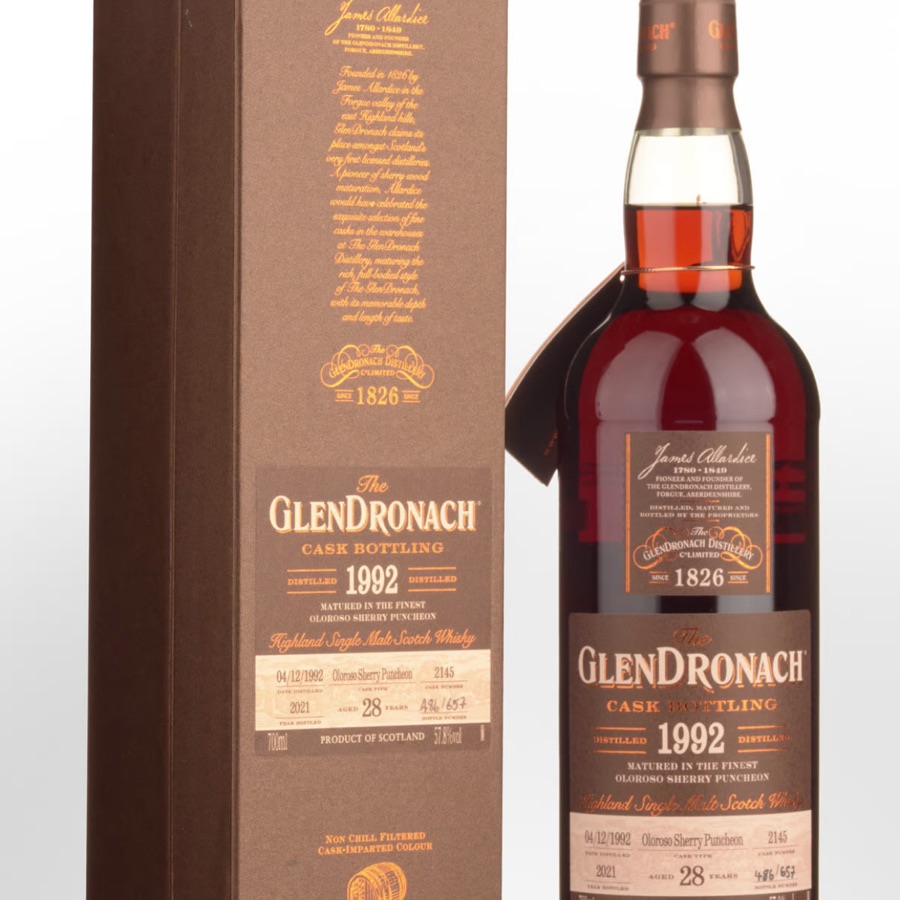 Glendronach Single Cask 1992 No.2145 Oloroso Sherry Puncheon Cask Strength 28 Year Old
