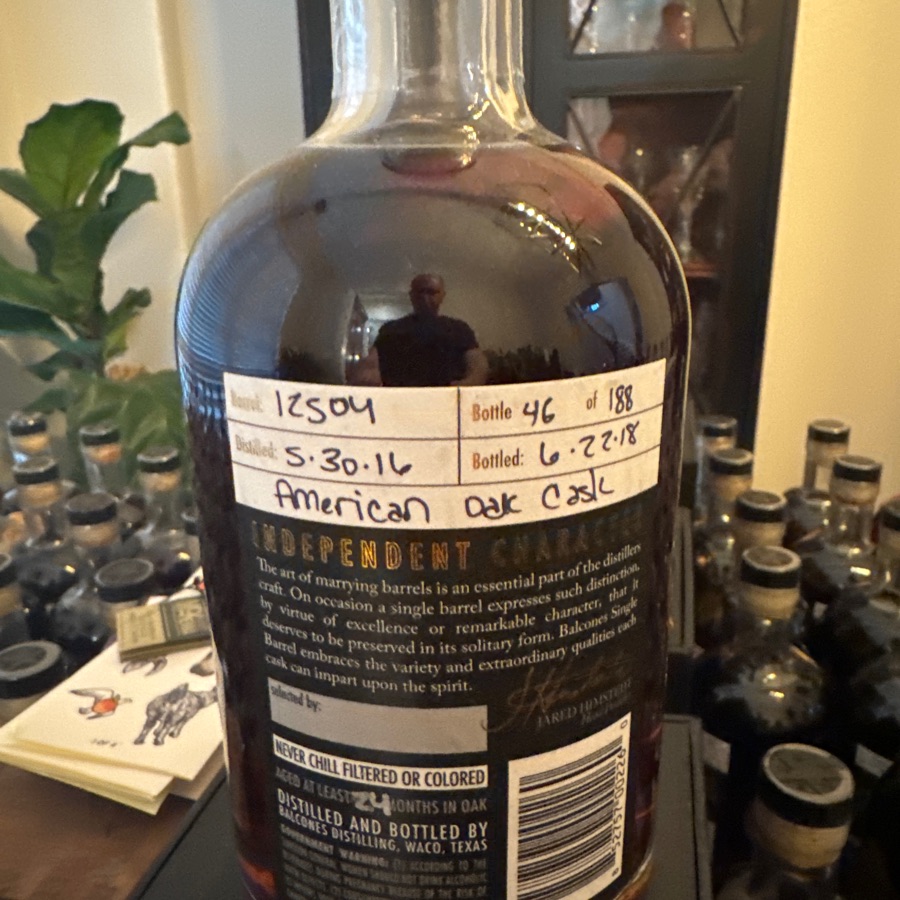 Balcones Texas Single Malt Single Barrel - Pogo's #12504 - bottle 46 of 188