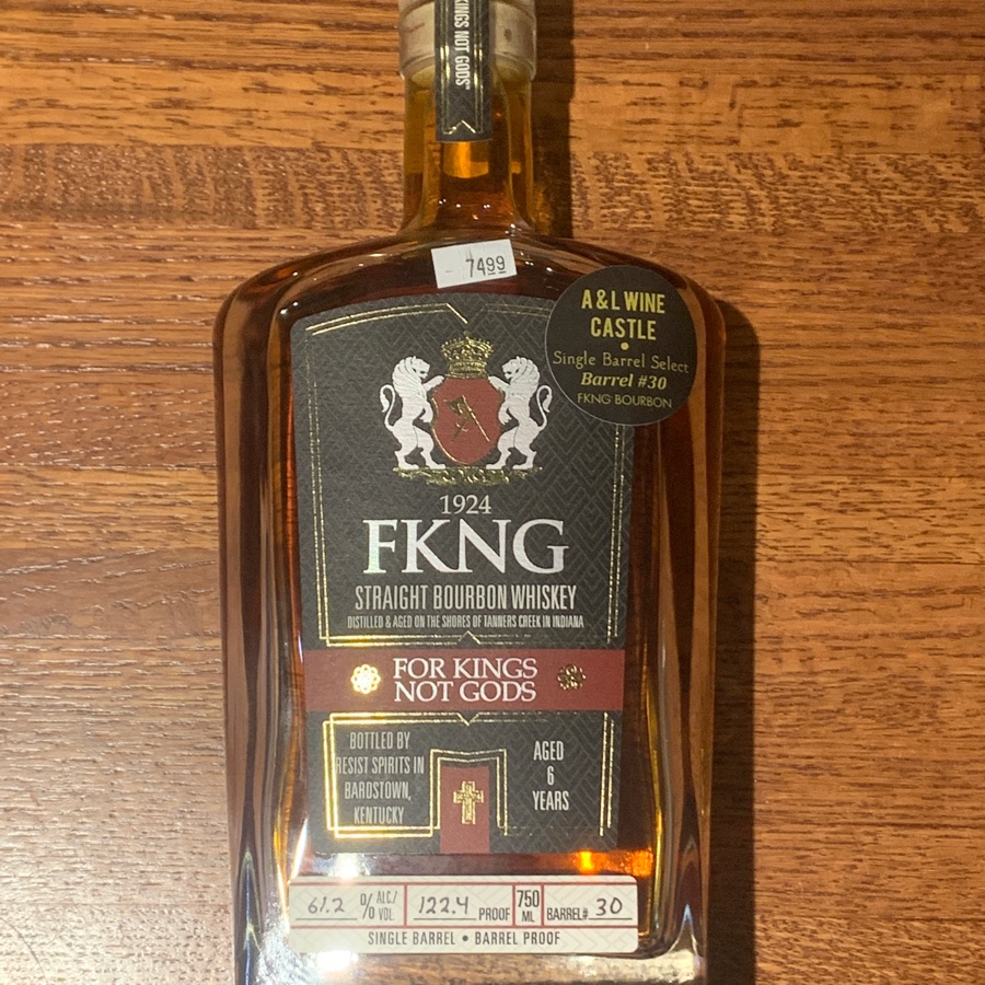 FKNG Straight Bourbon Whiskey, Single Barrel, Barrel Proof, A&L Wine Castle