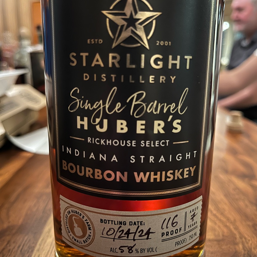 Starlight Single Barrel Bourbon - Distillery Hand Fill