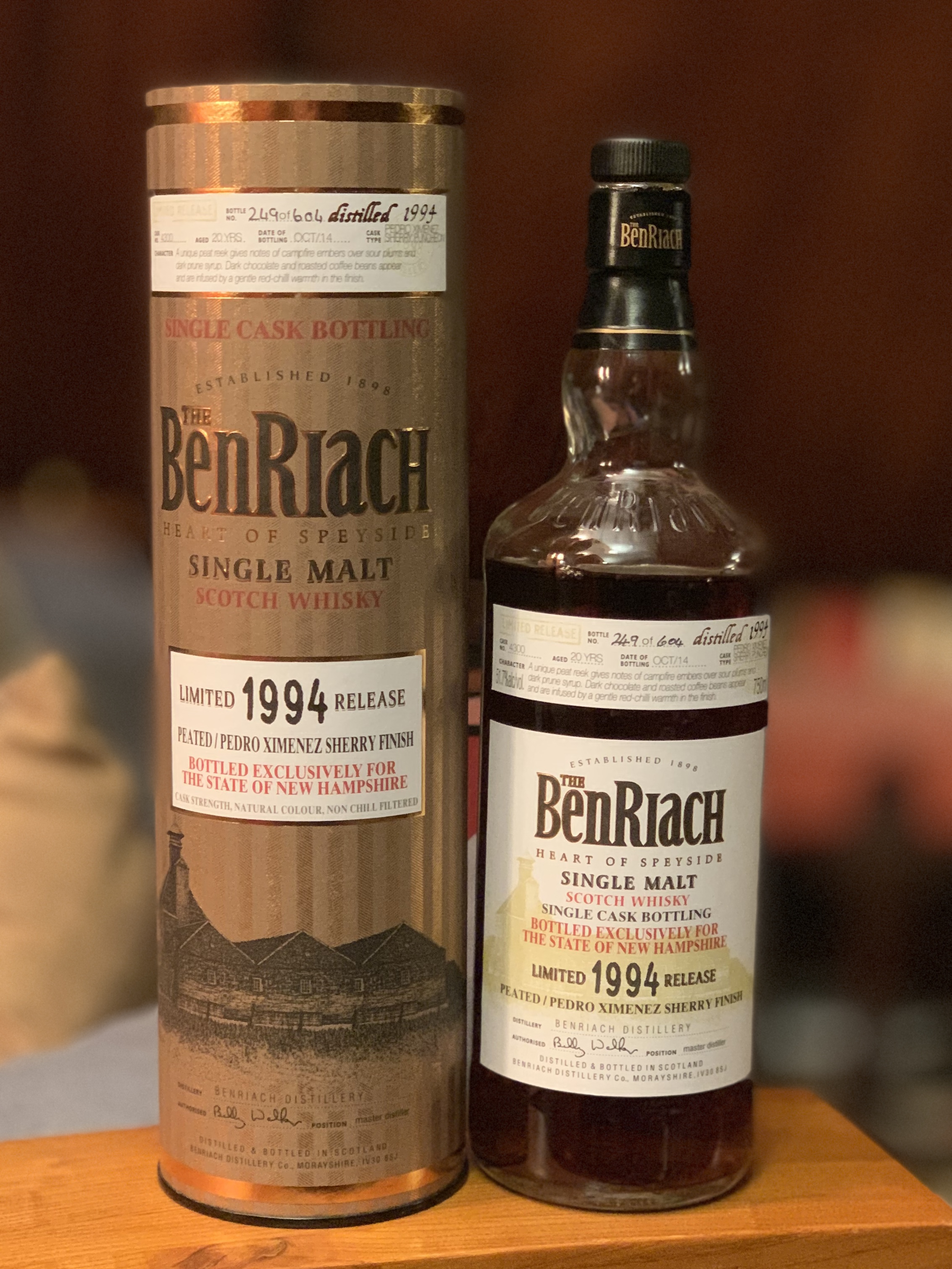 Benriach 1994 peated pedro ximenez sherry finish 20yr