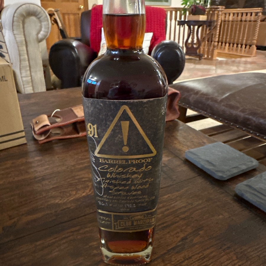 291 Barrel Proof Colorado Whiskey Finished With Aspen Wood Staves Barrel Select by Club Marzipan