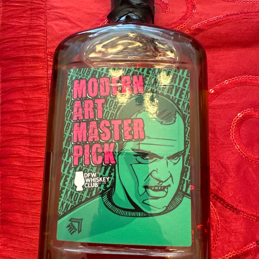 Knob Creek Single  Barrel Rye Whiskey - Angel's Beverage Barrel #2, DFWWC "Modern Art Master Pick" - W-L, F-03, R-025