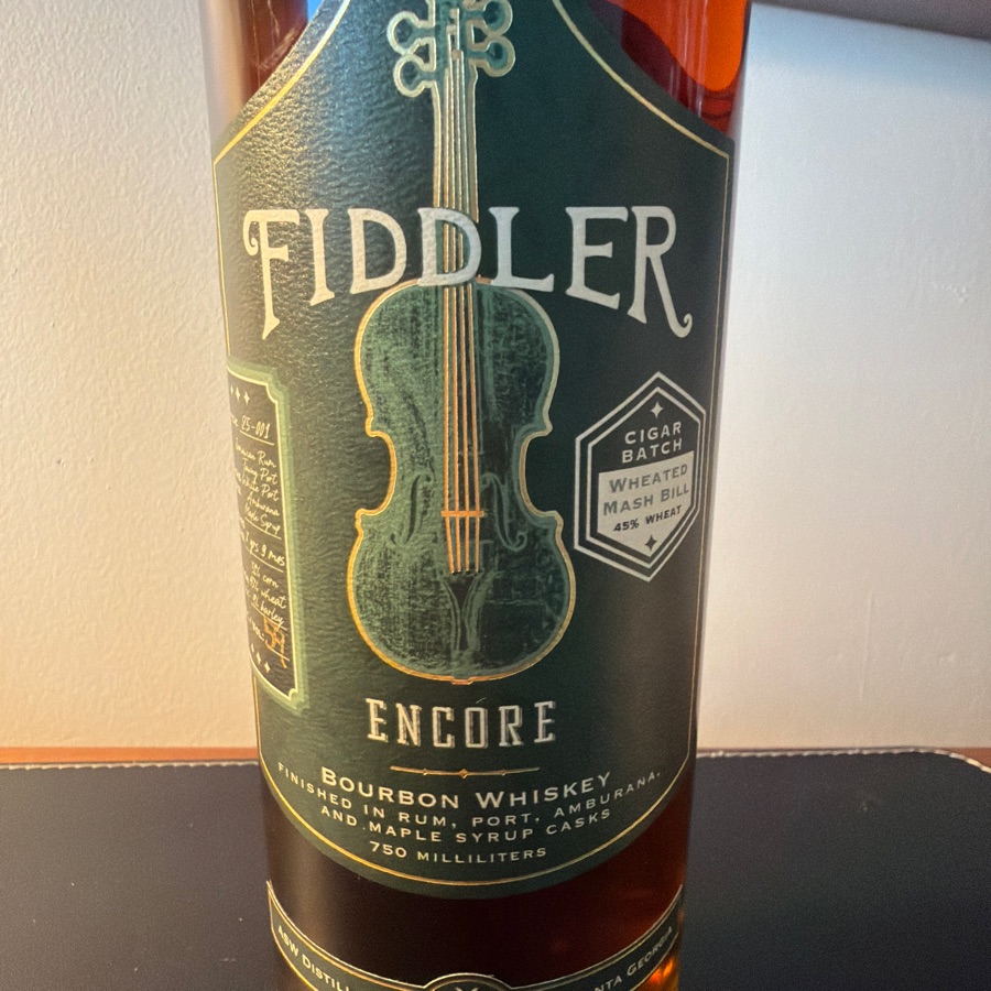 Fiddler Encore Cigar Batch (wheated mash bill) finished in rum, port, amburana and maple syrup casks